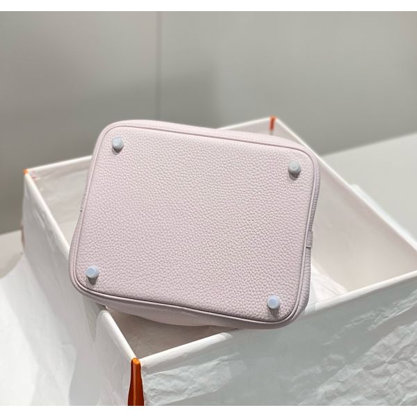HERM Picotin Lock 22 Bag In Mauve Pale Clemence Leather