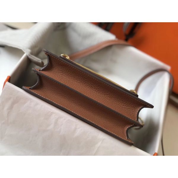 HERM Mini Sac Roulis 18cm Bag In Brown Evercolor Calfskin
