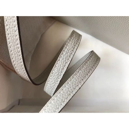 HERM Mini Sac Roulis 18cm Bag In Pearl Grey Evercolor Calfskin
