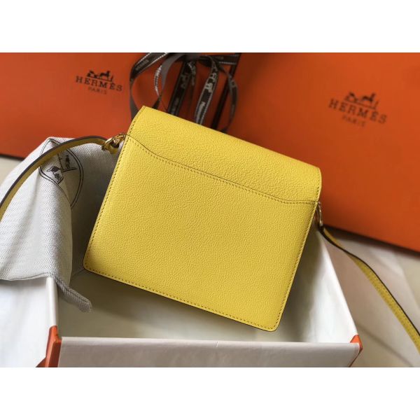 HERM Mini Sac Roulis 18cm Bag In Yellow Evercolor Calfskin