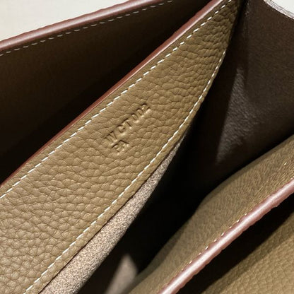 HERM Sac a Depeches 38 Briefcase in Taupe Clemence Leather