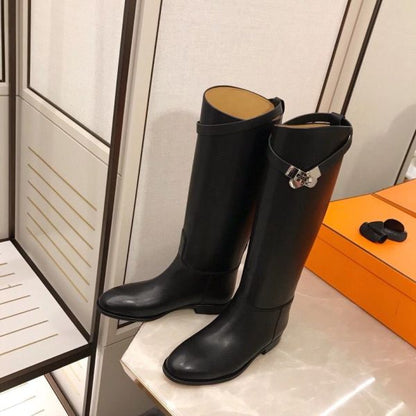 HERM Jumping Boots In Black Calfskin