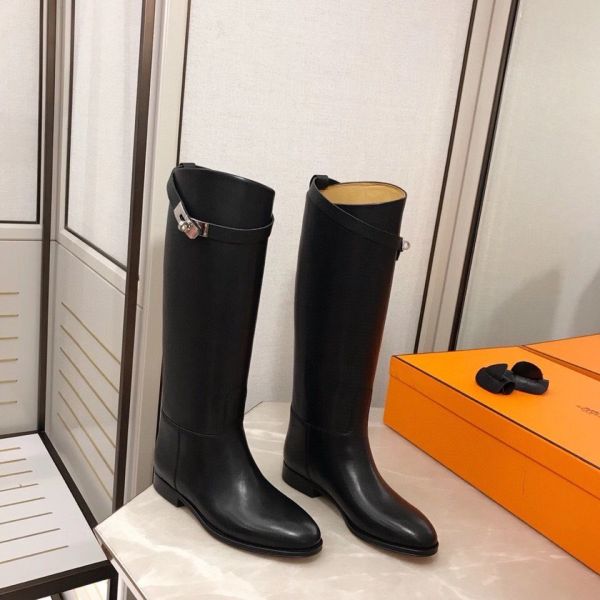 HERM Jumping Boots In Black Calfskin