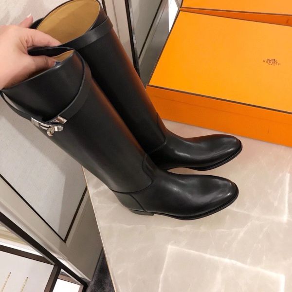 HERM Jumping Boots In Black Calfskin