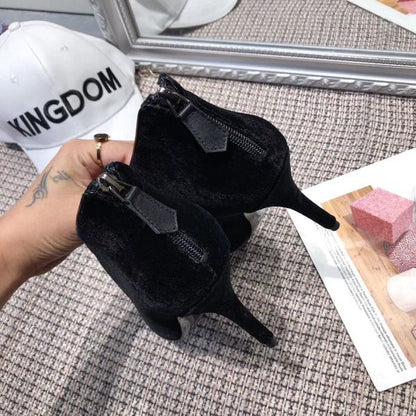HERM Virginia Ankle Boots In Black Velvet