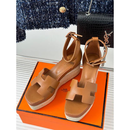 HERM Elda Espadrilles in Brown Leather