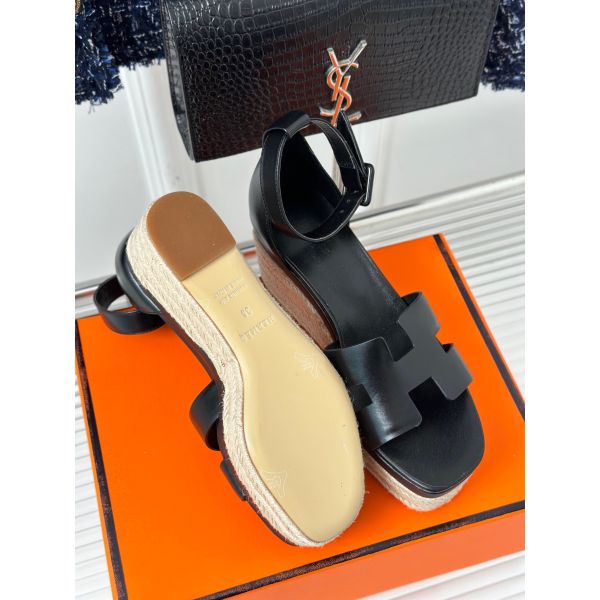 HERM Elda Espadrilles in Black Leather