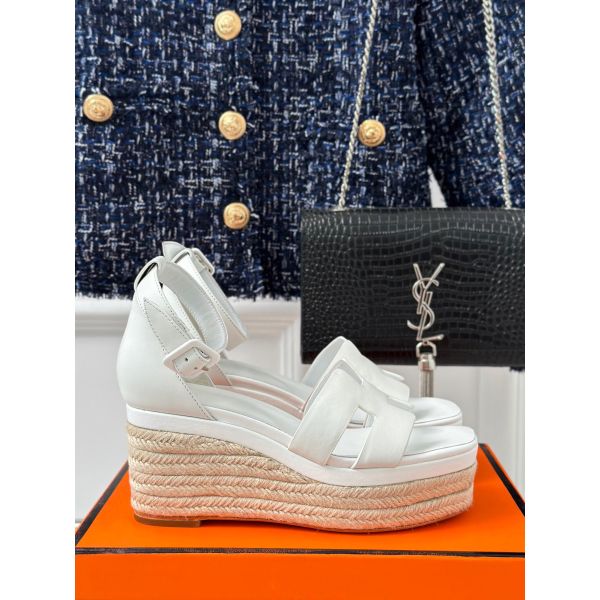 HERM Elda Espadrilles in White Leather