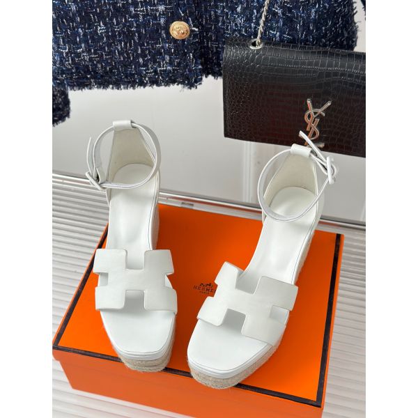 HERM Elda Espadrilles in White Leather
