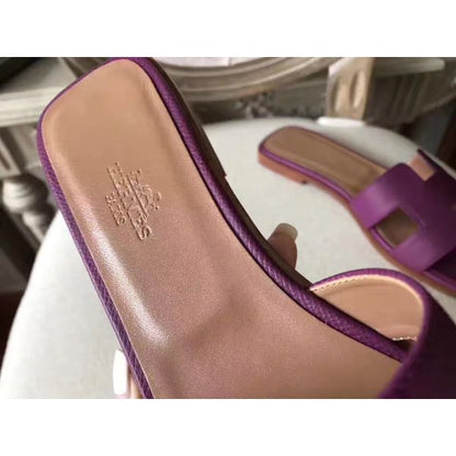 HERM Oran Sandals In Cyclamen Epsom Leather