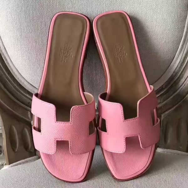 HERM Oran Sandals In Pink Epsom Leather