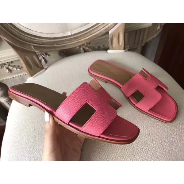 HERM Oran Sandals In Rose Confetti Epsom Leather