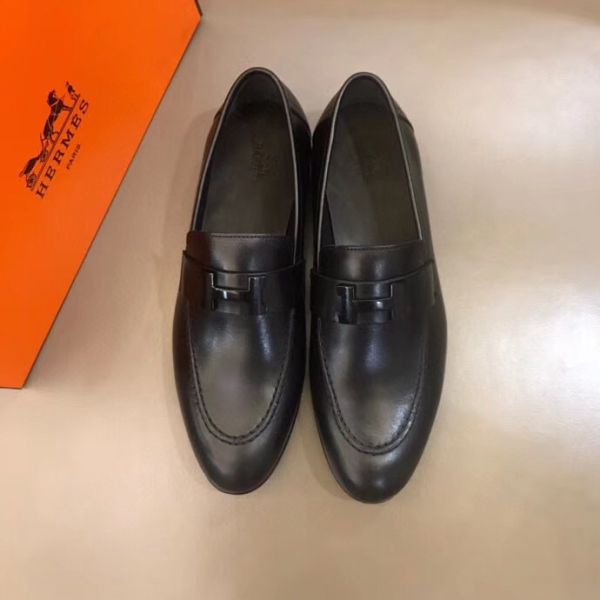 HERM Men's Paris Loafers In Black Calfskin