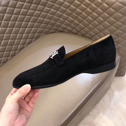 HERM Men's Tenor Loafers In Black Suede Leather
