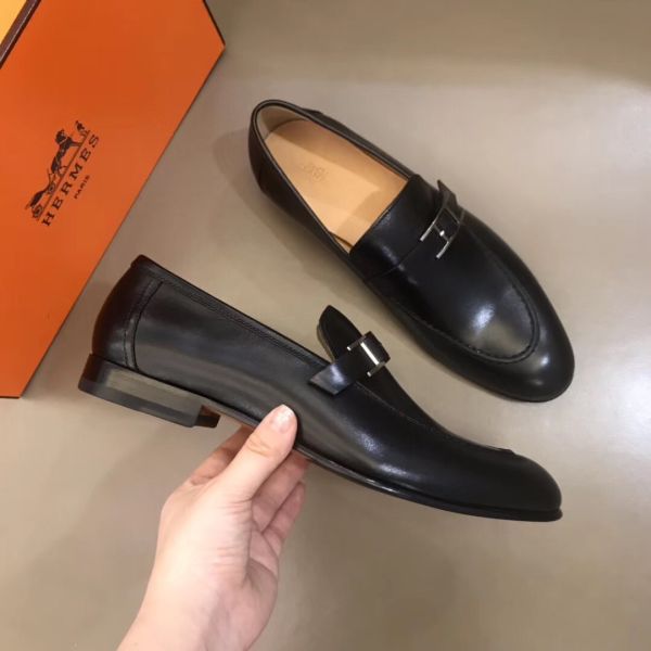 HERM Men's Monterey Loafers In Black Calfskin