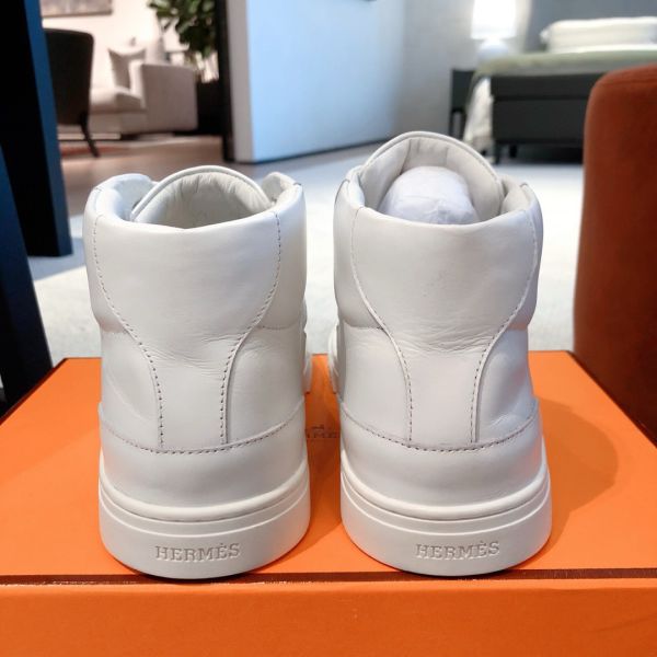 HERM Men's Daydream High-top Sneakers in White Leather