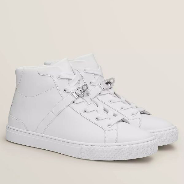 HERM Men's Daydream High-top Sneakers in White Leather