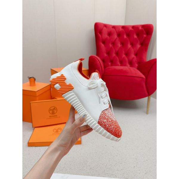 HERM Men's Depart Sneakers in Orange Gradient Knit