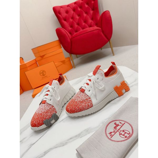 HERM Men's Depart Sneakers in Orange Gradient Knit