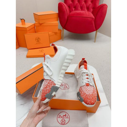 HERM Men's Depart Sneakers in Orange Gradient Knit