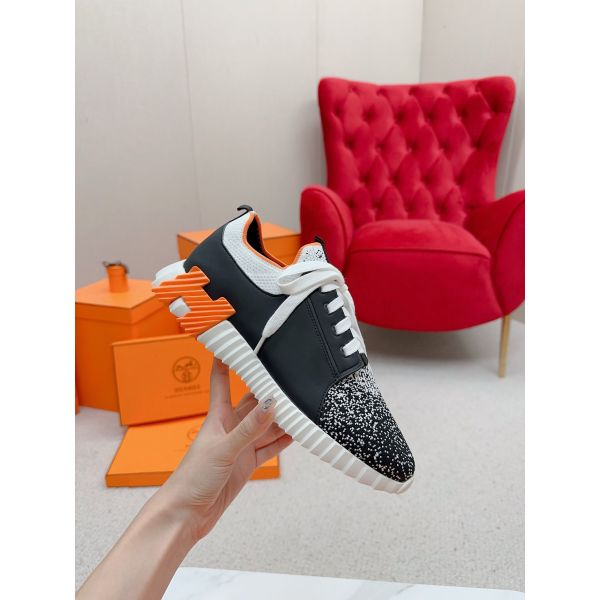 HERM Men's Depart Sneakers in Black Gradient Knit