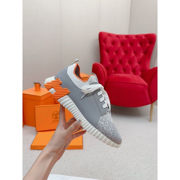 HERM Men's Depart Sneakers in Grey Gradient Knit