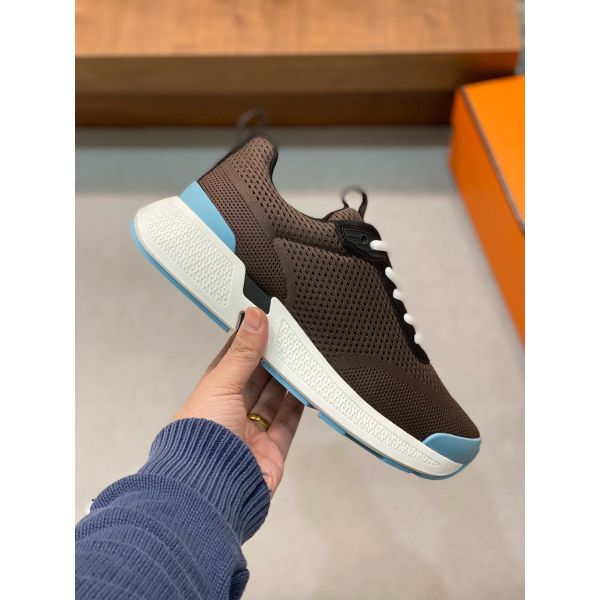 HERM Heros Sneakers in Black Knit and Black Suede