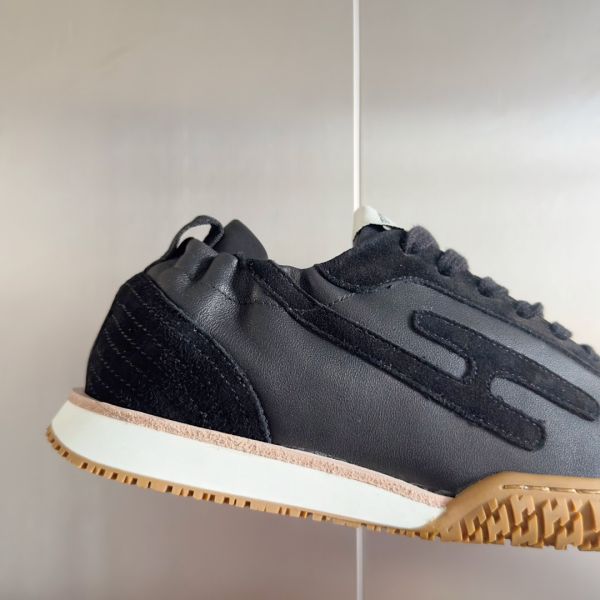 HERM Men's Jet Sneakers in Black Nappa Leather