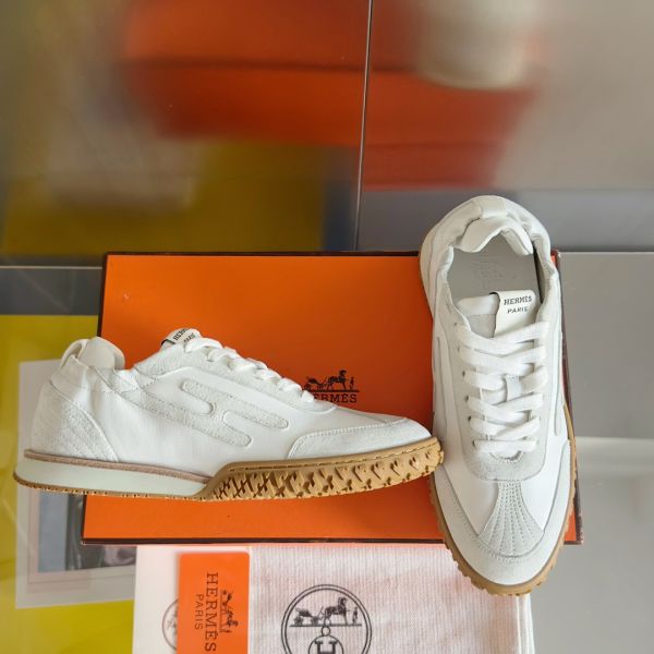 HERM Men's Jet Sneakers in White Nappa Leather