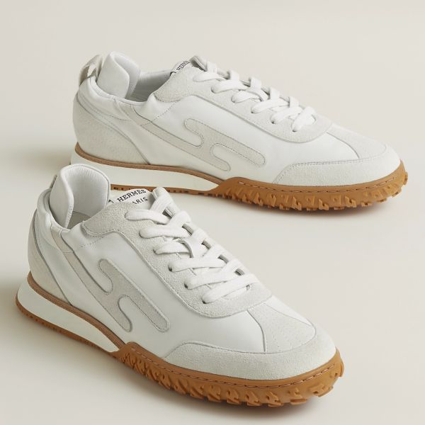 HERM Men's Jet Sneakers in White Nappa Leather
