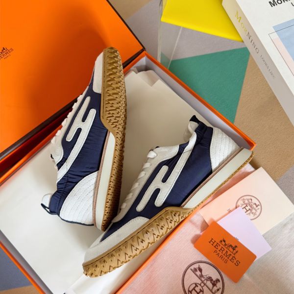 HERM Men's Jet Sneakers in Blue Technical Canvas