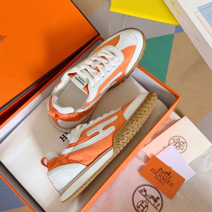 HERM Men's Jet Sneakers in Orange Technical Canvas