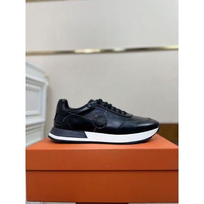 HERM Men's Drive Sneakers In Black Leather