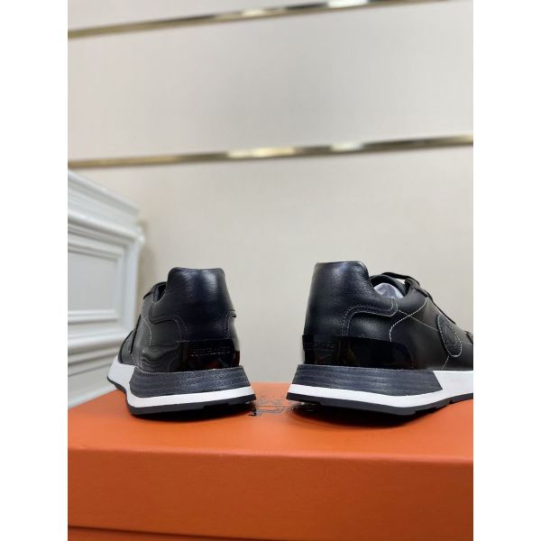 HERM Men's Drive Sneakers In Black Leather