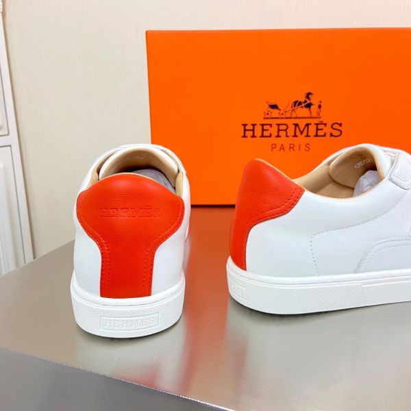 HERM Men's Quicker Sneakers In White Calfskin