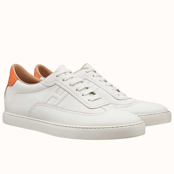 HERM Men's Quicker Sneakers In White Calfskin