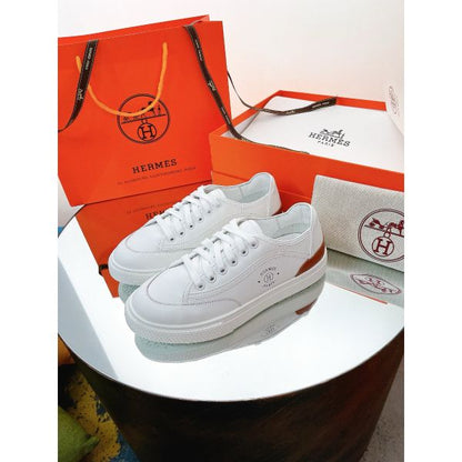 HERM Men's Get Sneakers in White Calfskin