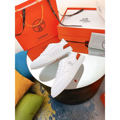 HERM Men's Get Sneakers in White Calfskin