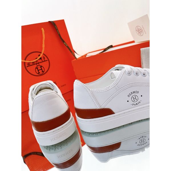 HERM Men's Get Sneakers in White Calfskin