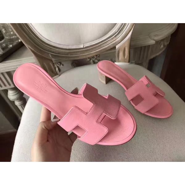 HERM Oasis Sandals In Pink Epsom Leather