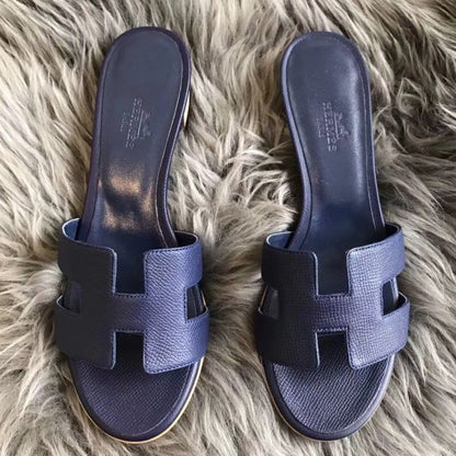 HERM Oasis Sandals In Sapphire Epsom Leather