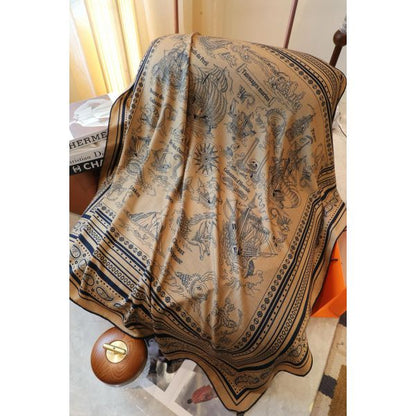 HERM Caramel Tatouages Marins Bandana Shawl 140