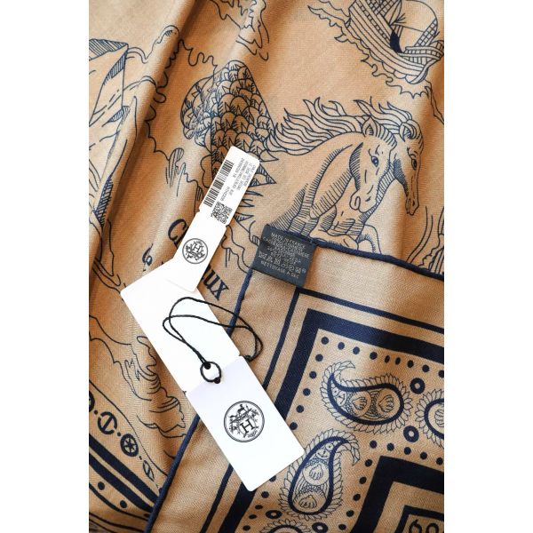 HERM Caramel Tatouages Marins Bandana Shawl 140
