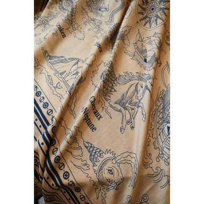 HERM Caramel Tatouages Marins Bandana Shawl 140