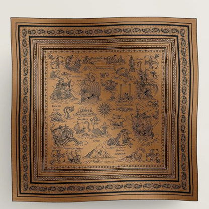 HERM Caramel Tatouages Marins Bandana Shawl 140