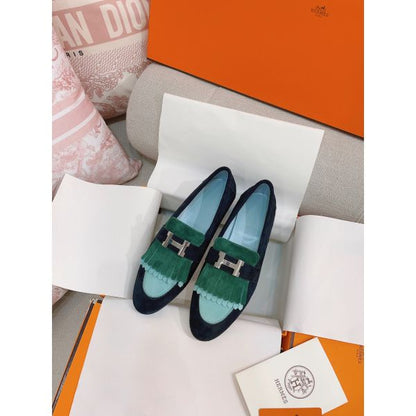 HERM Women's Royal Loafers in Multicolor Suede Leather