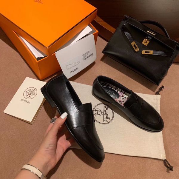 HERM Ancora Loafers In Black Goatskin