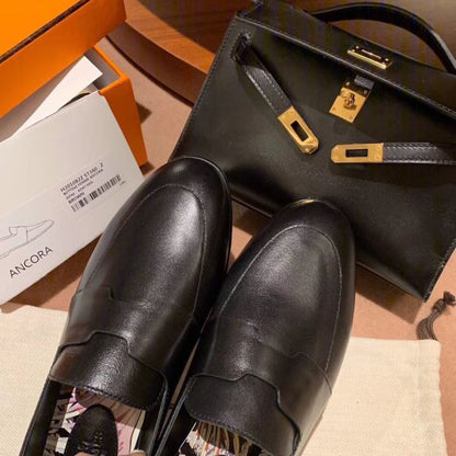 HERM Ancora Loafers In Black Goatskin