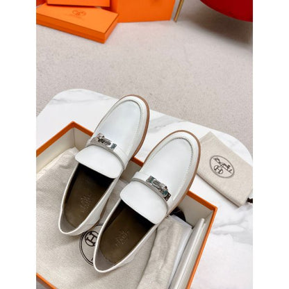 HERM Women's Destin Loafers in White Leather