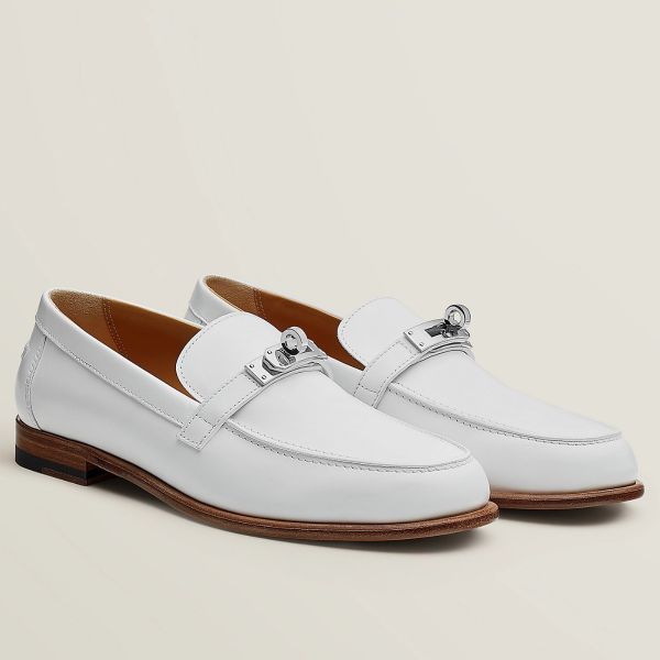 HERM Women's Destin Loafers in White Leather